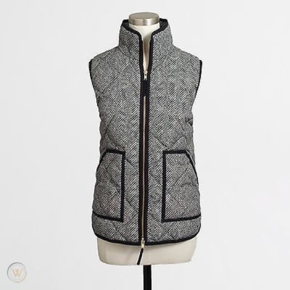 THE J. Crew Excursion Quilted Herringbone Quilted Vest 02533 Fall Layering Chic - Picture 5 of 12